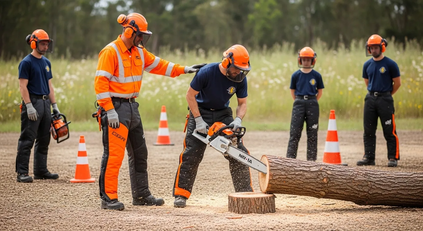 Treinamento prático para operadores de motosserra
